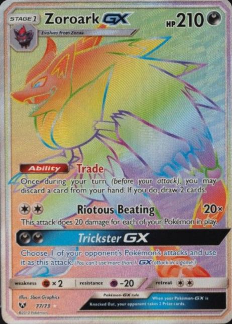 2017 Pokemon Sun & Moon Shining Legends Full Art/Zoroark GX #77 TCG Card