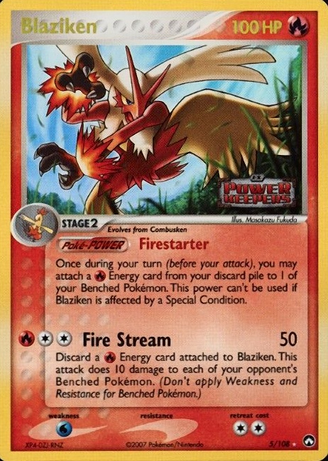 2007 Pokemon EX Power Keepers Blaziken-Reverse Foil #5 TCG Card