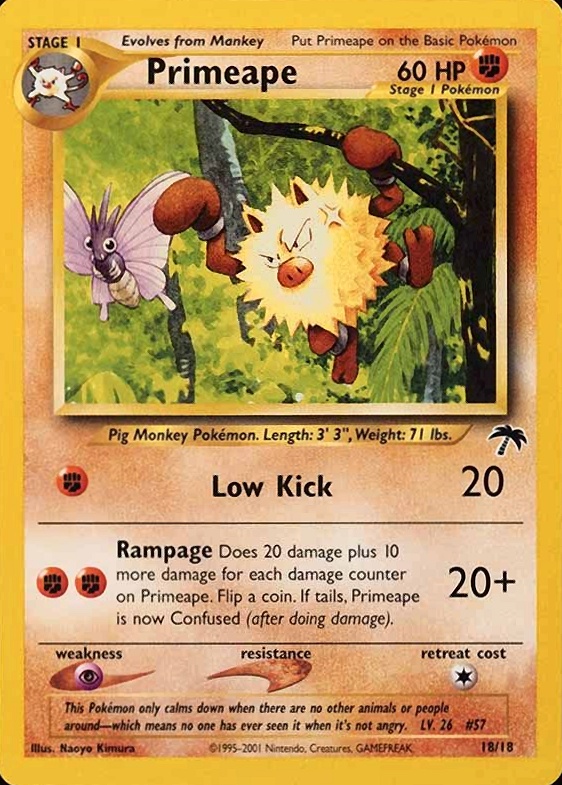 2001 Pokemon Southern Islands Promo Primeape #18 TCG Card