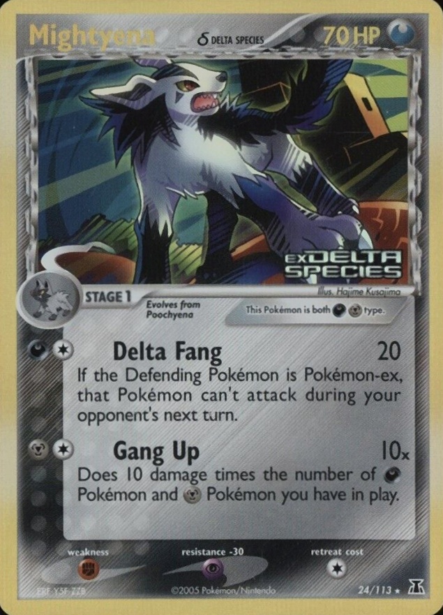 2005 Pokemon EX Delta Species Mightyena-Reverse Foil #24 TCG Card