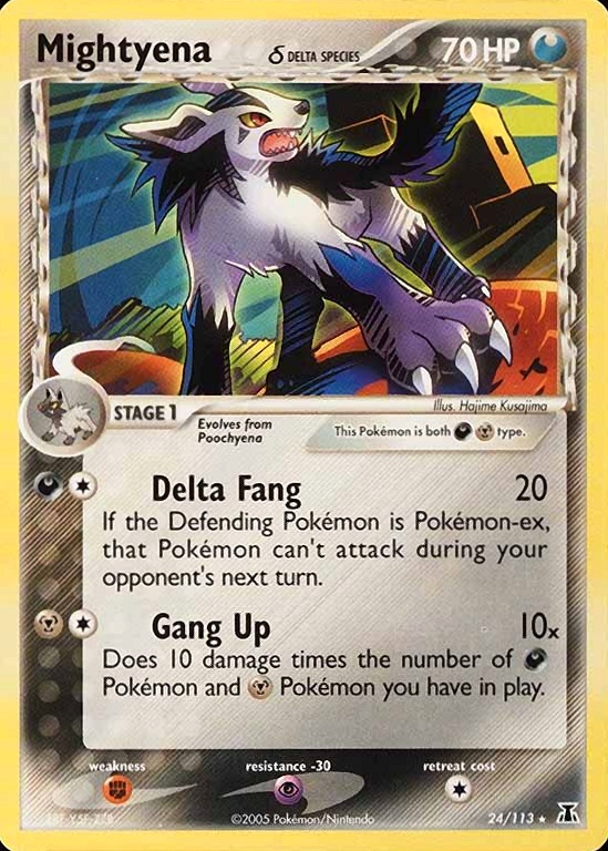 2005 Pokemon EX Delta Species Mightyena #24 TCG Card