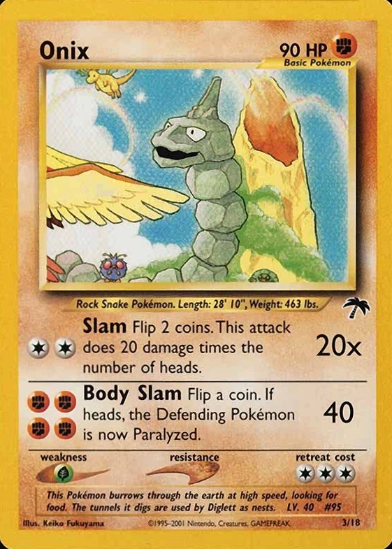 2001 Pokemon Southern Islands Promo Onix #3 TCG Card