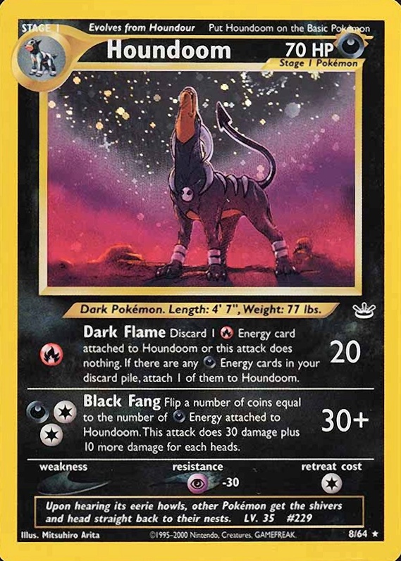 2001 Pokemon Neo Revelation Houndoom-Holo #8 TCG Card