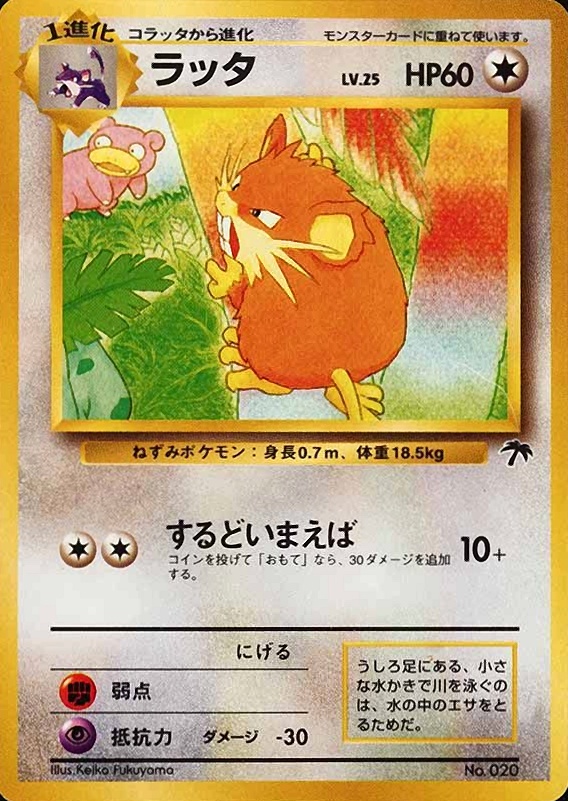 1999 Pokemon Japanese Promo Southern Islands Raticate #20 TCG Card