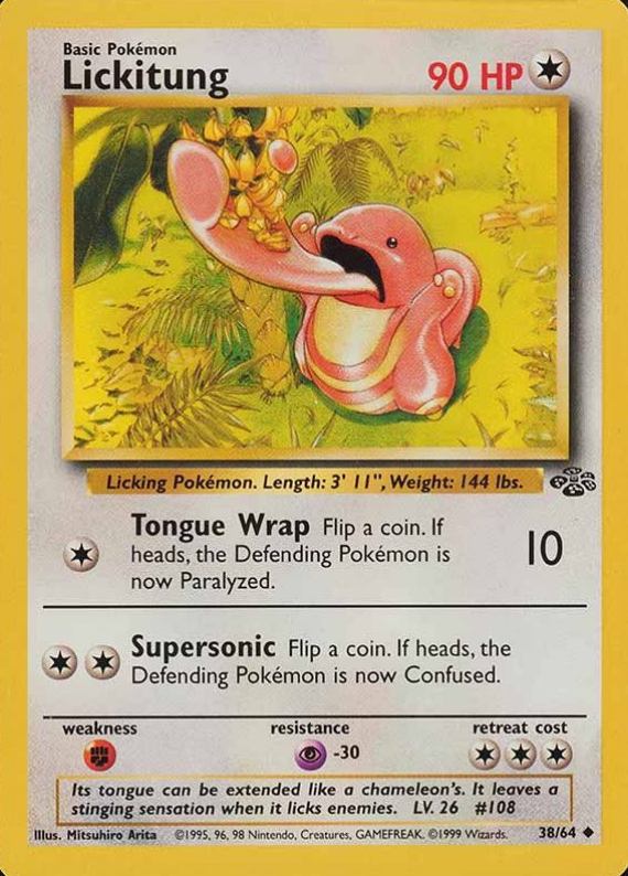 1999 Pokemon Jungle Lickitung #38 TCG Card