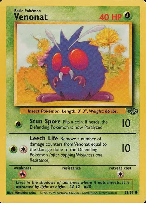 1999 Pokemon Jungle Venonat #63 TCG Card