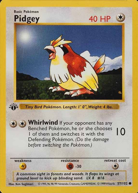 1999 Pokemon Game Pidgey #57 TCG Card