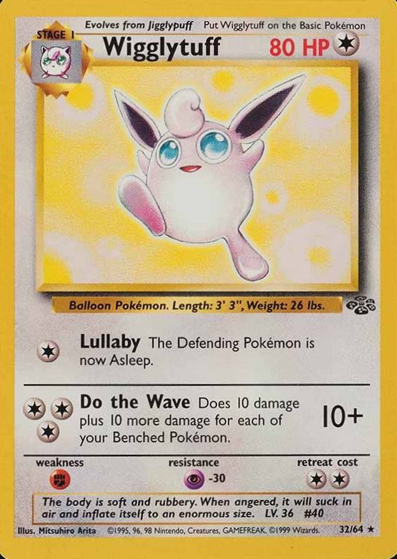 1999 Pokemon Jungle Wigglytuff #32 TCG Card