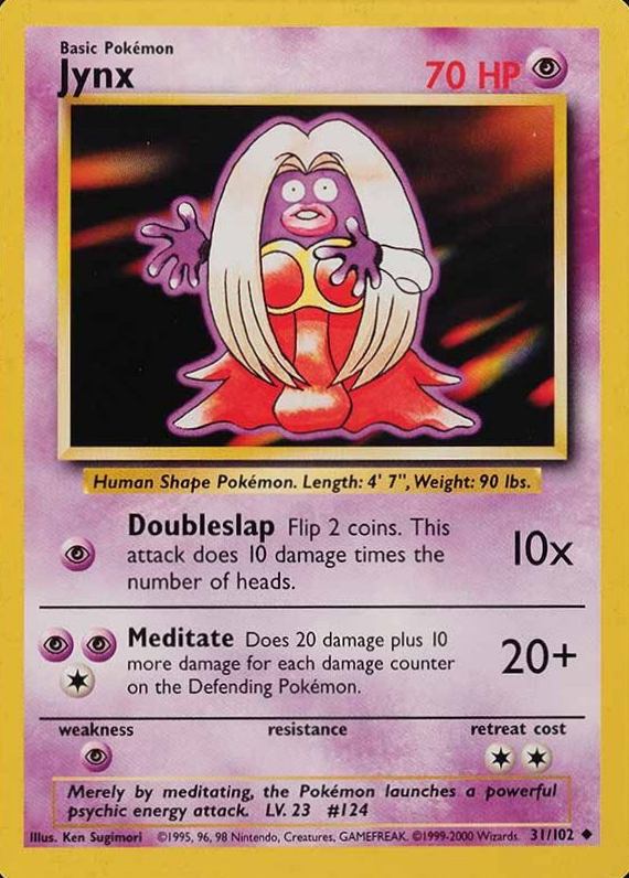 1999 Pokemon Game Jynx #31 TCG Card