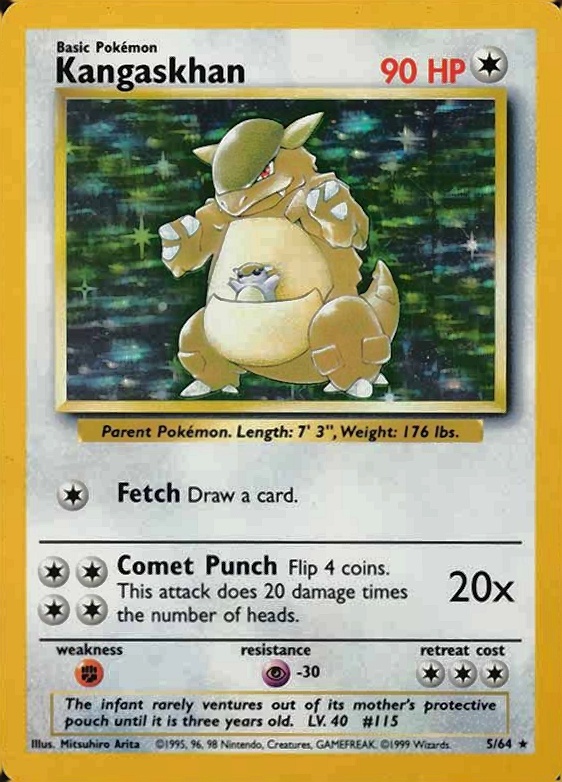 1999 Pokemon Jungle Kangaskhan-Holo #5 TCG Card