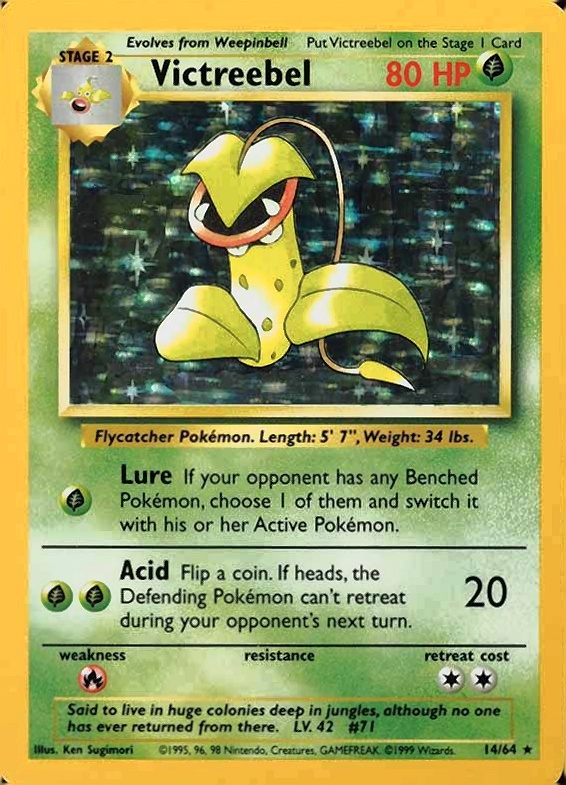 1999 Pokemon Jungle Victreebel-Holo #14 TCG Card