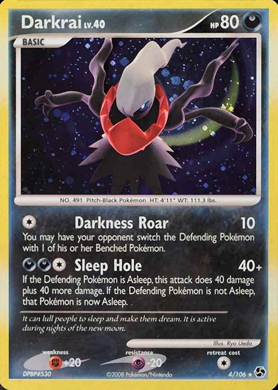 2008 Pokemon Diamond & Pearl Great Encounters Darkrai-Holo #4 TCG Card