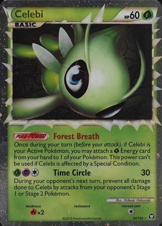 2010 Pokemon Heartgold & Soulsilver Triumphant Celebi-Holo #92 TCG Card