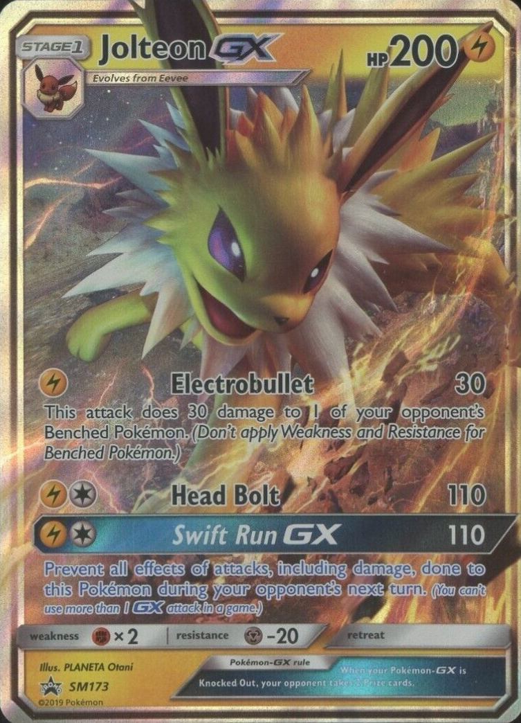 2019 Pokemon SM Black Star Promo Jolteon GX #SM173 TCG Card