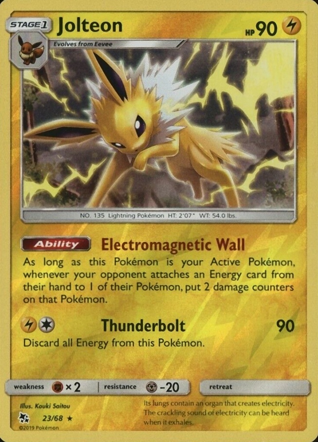 2019 Pokemon Sun & Moon Hidden Fates Jolteon-Reverse Foil #23 TCG Card