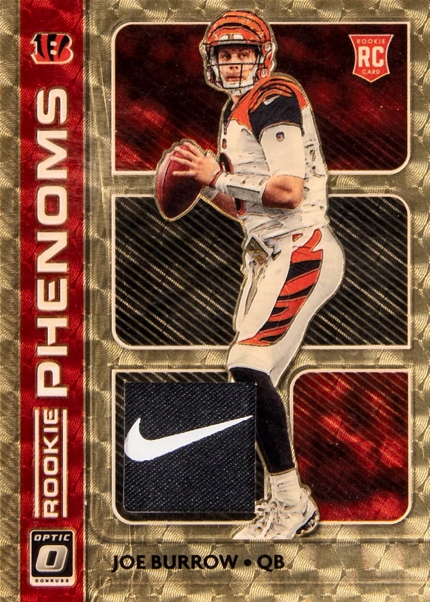 2020 Panini Donruss Optic Rookie Phenoms Memorabilia Joe Burrow #RP1 Football Card