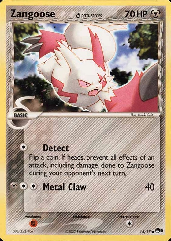 2007 Pokemon Pop Series 5 Zangoose #15 TCG Card