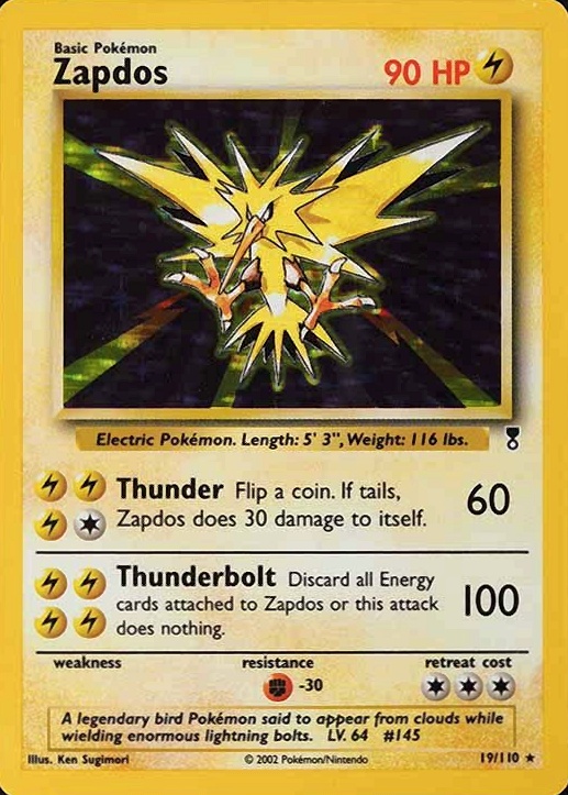 2002 Pokemon Legendary Collection  Zapdos-Holo #19 TCG Card