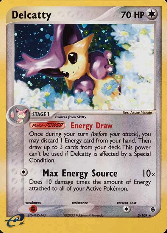 2003 Pokemon EX Ruby & Sapphire Delcatty-Holo #5 TCG Card