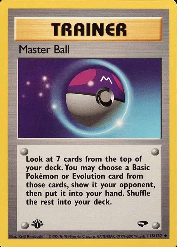 2000 Pokemon Gym Challenge Master Ball #116 TCG Card