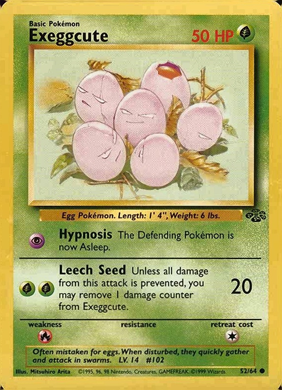 1999 Pokemon Jungle Exeggcute #52 TCG Card