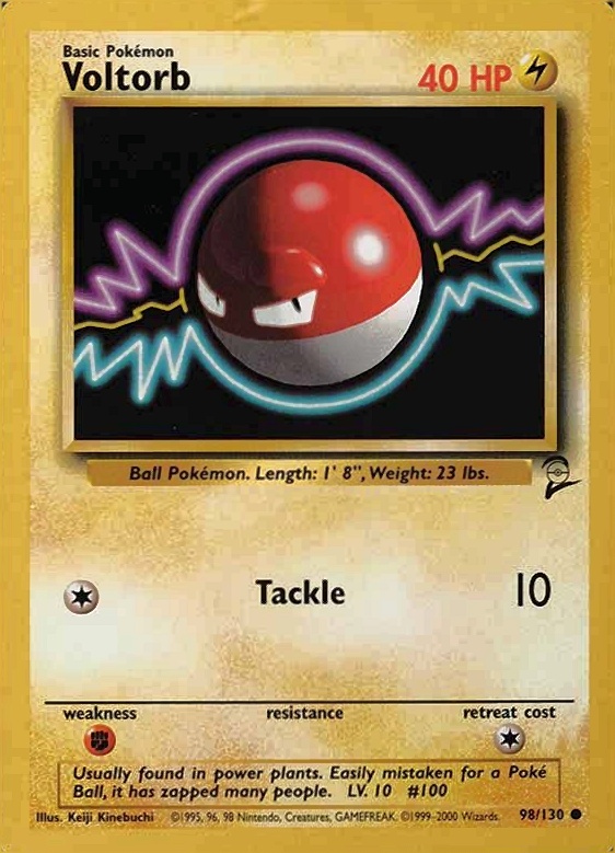 2000 Pokemon Game Base II  Voltorb #98 TCG Card