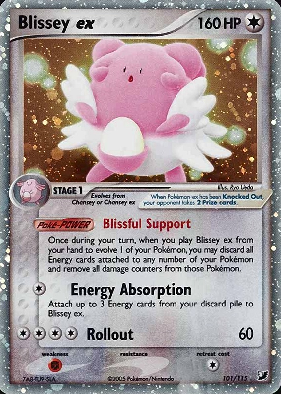 2005 Pokemon EX Unseen Forces Blissey EX-Holo #101 TCG Card