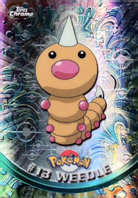 2000 Topps Chrome Pokemon T.V. Weedle #13 TCG Card