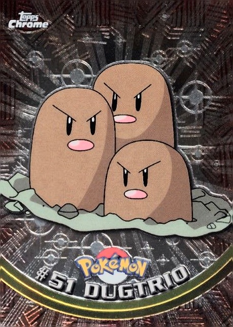 2000 Topps Chrome Pokemon T.V. Dugtrio #51 TCG Card