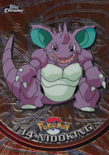 2000 Topps Chrome Pokemon T.V. Nidoking #34 TCG Card