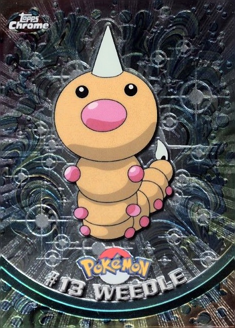 2000 Topps Chrome Pokemon T.V. Weedle #13 TCG Card