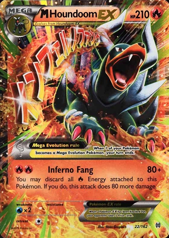 2015 Pokemon XY Breakthrough M Houndoom EX #22 TCG Card