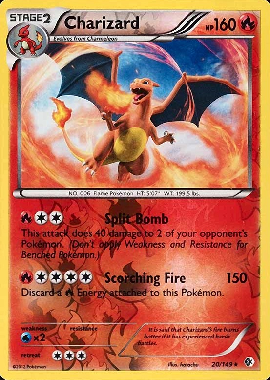 2012 Pokemon Black & White Boundaries Crossed  Charizard-Reverse Foil #20 TCG Card