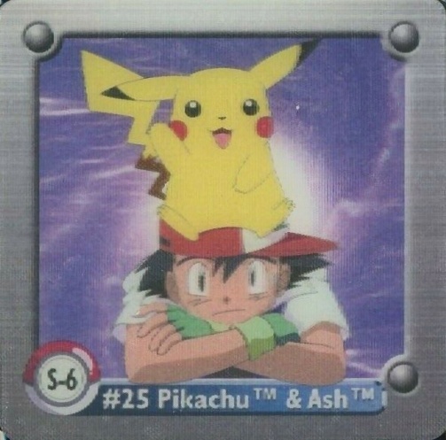 1999 Pokemon Action Flipz Series One 3-D Chase Pikachu & Ash #S-6 TCG Card