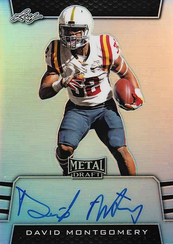 2019 Leaf Metal Draft Autographs David Montgomery #BADM1 Football Card