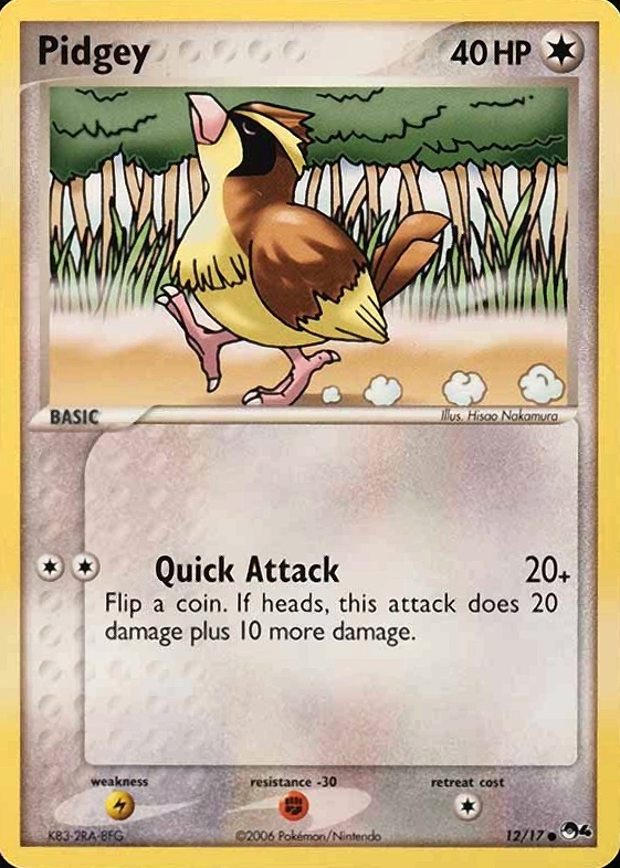 2006 Pokemon Pop Series 4 Pidgey #12 TCG Card