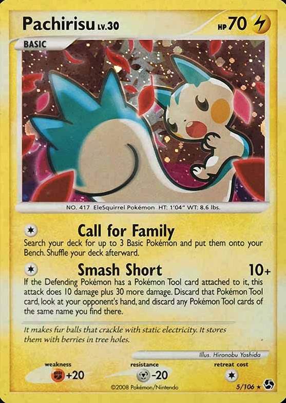 2008 Pokemon Diamond & Pearl Great Encounters Pachirisu-Holo #5 TCG Card