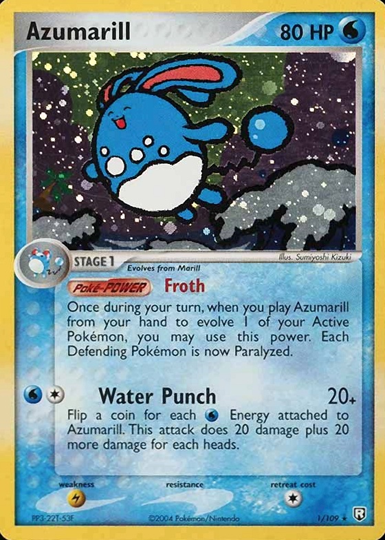 2004 Pokemon EX Team Rocket Returns Azumarill-Holo #1 TCG Card