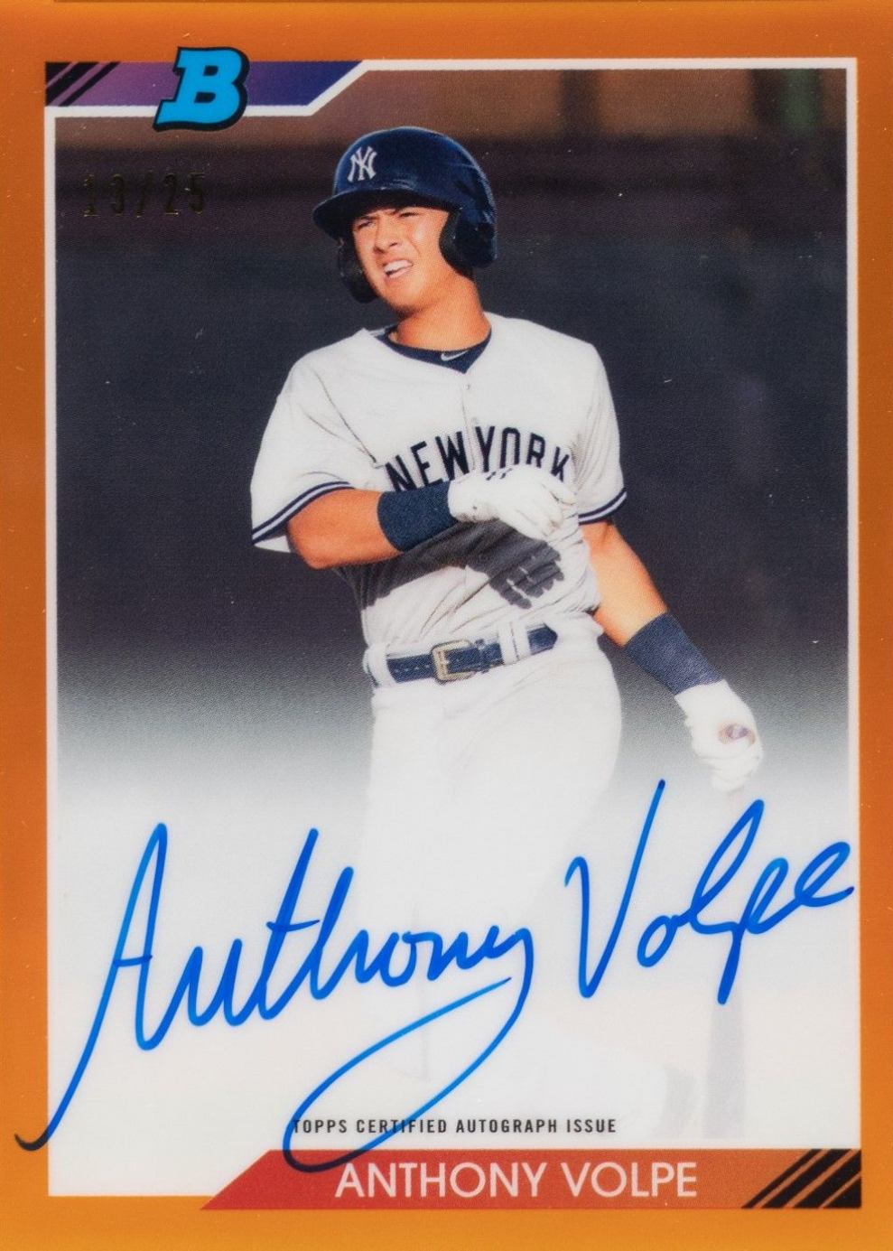 2020 Bowman Heritage Chrome Autographs Anthony Volpe #AV Baseball Card