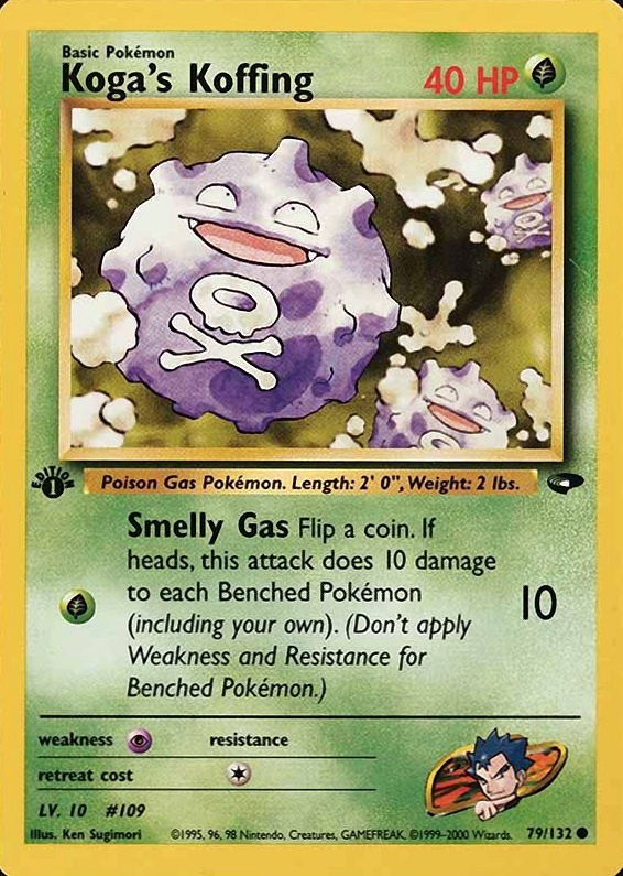 2000 Pokemon Gym Challenge Koga's Koffing #79 TCG Card