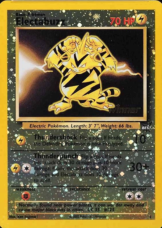 2003 Pokemon Best of Game Promo Electabuzz-Holo #1 TCG Card