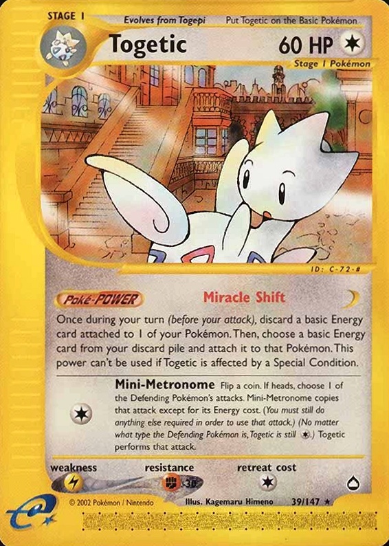 2003 Pokemon Aquapolis Togetic #39 TCG Card