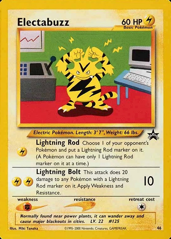 2002 Pokemon League Promo Black Star Electabuzz #46 TCG Card