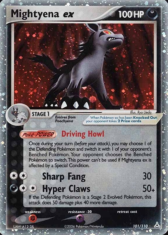 2006 Pokemon EX Holon Phantoms Mightyena EX-Holo #101 TCG Card