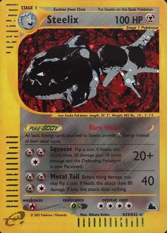 2003 Pokemon Skyridge Steelix-Holo #H29 TCG Card