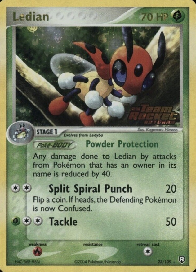 2004 Pokemon EX Team Rocket Returns Ledian-Reverse Foil #23 TCG Card