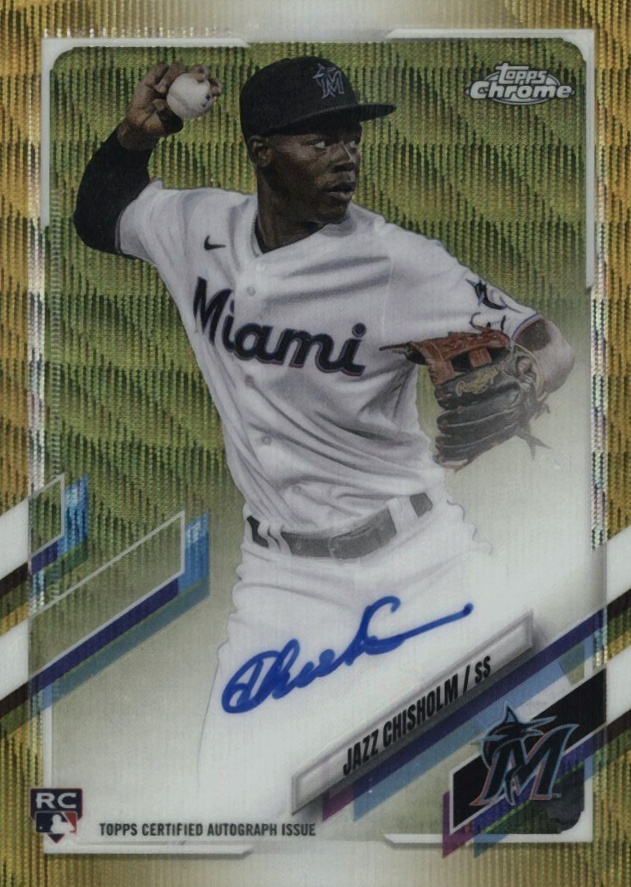 2021 Topps Chrome Rookie Autographs Jazz Chisholm #RAJCH Baseball Card