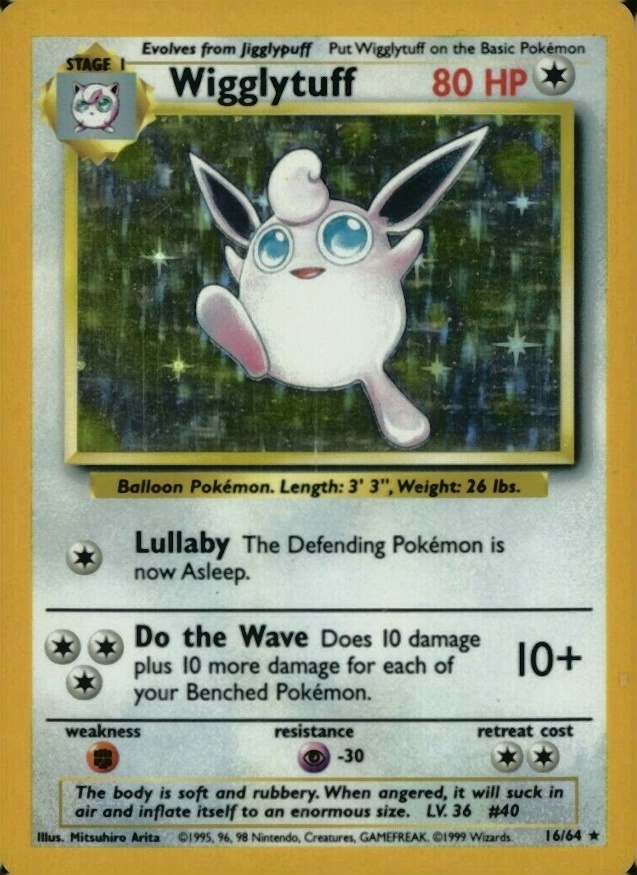 1999 Pokemon Jungle WigglyTuff-Holo #16 TCG Card