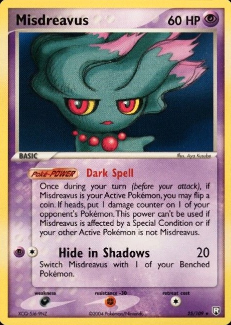 2004 Pokemon EX Team Rocket Returns Misdreavus #25 TCG Card