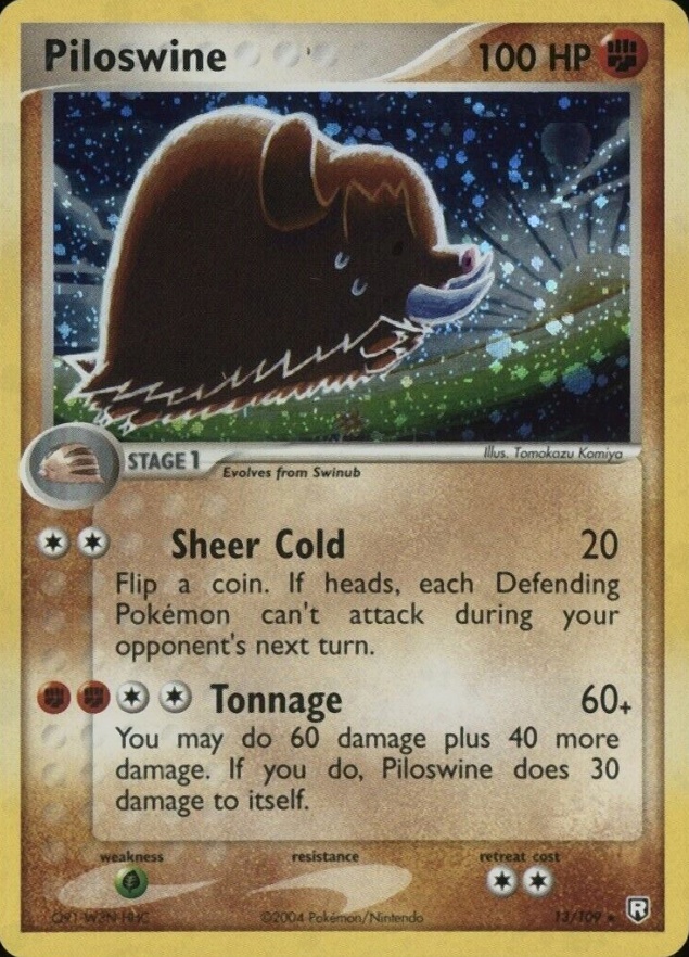 2004 Pokemon EX Team Rocket Returns Piloswine-Holo #13 TCG Card